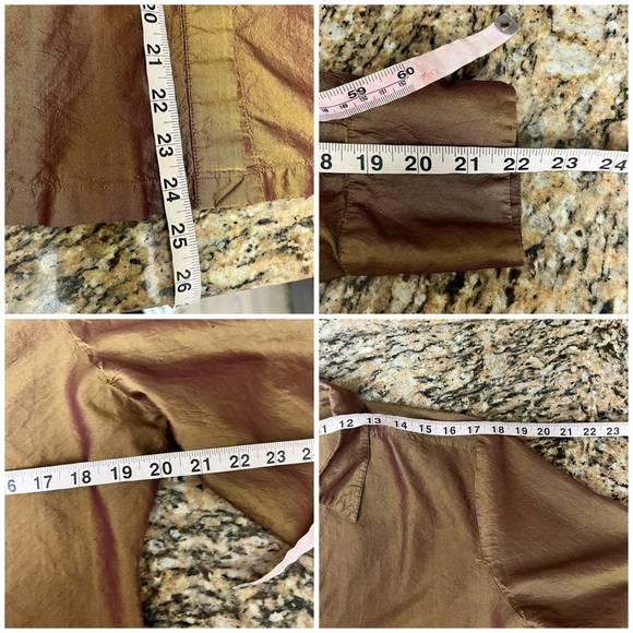 Vintage Y2K Express Bronze Metallic Satin Blouse L (13/14) – Retro Fairy Forest - Picture 6 of 10